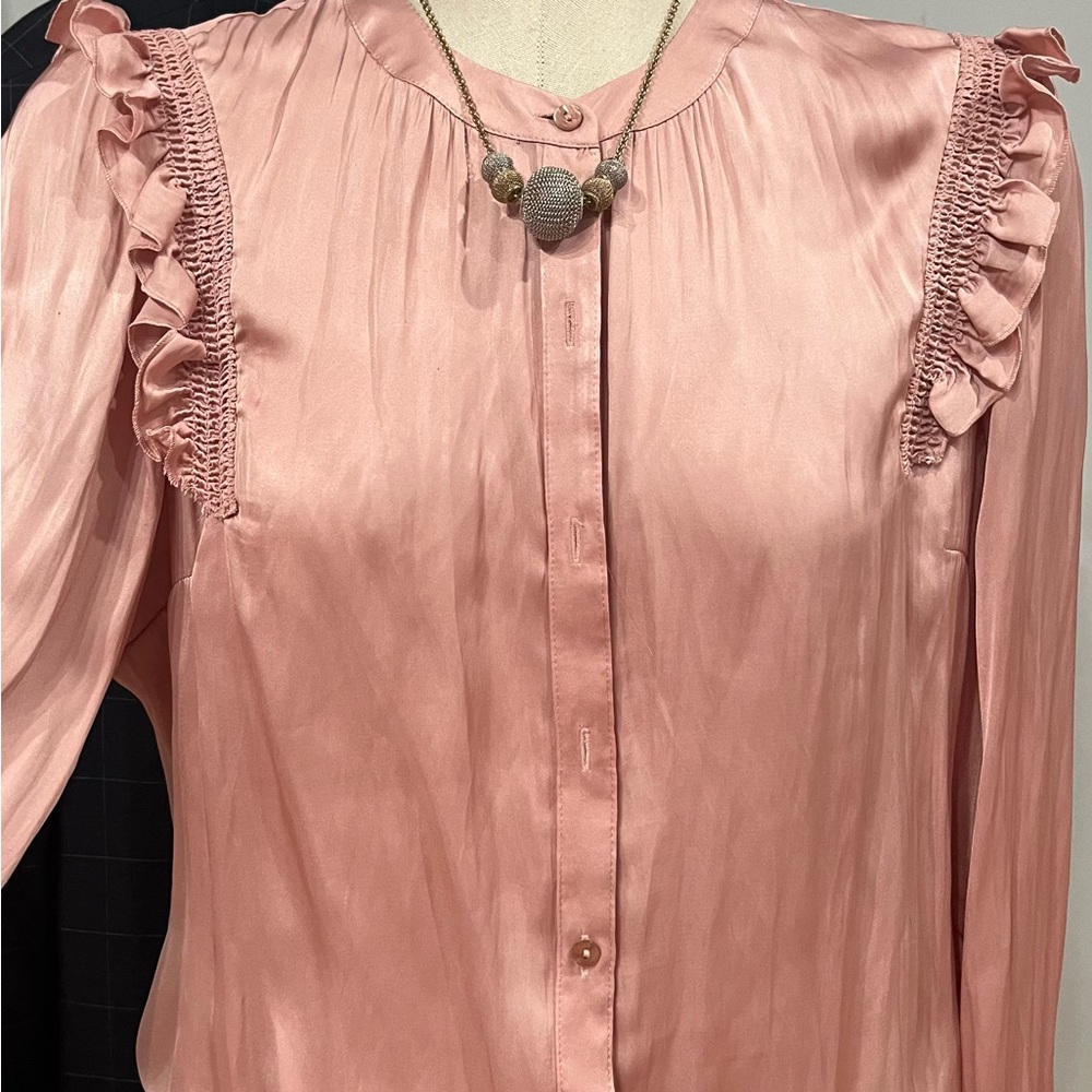 Elegant Pink Ruffled Women's Top
